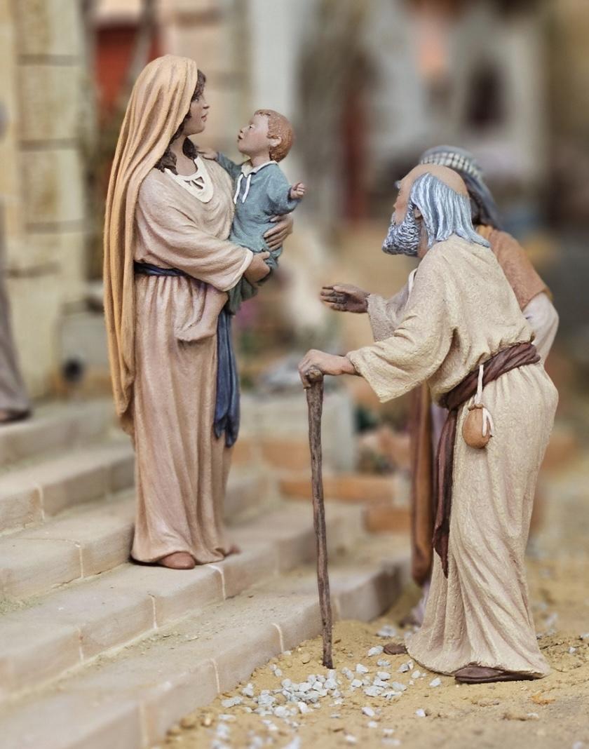 María con el niño ante Simeón y Ana, en el Belén de la Catedral