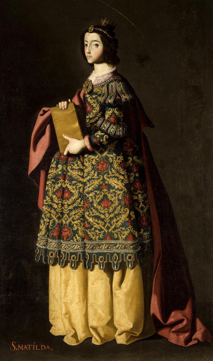 Santa Matilde. c.1640-1650. &oacute;leo sobre lienzo, 173 x 103 cm. Museo de Bellas Artes de Sevilla