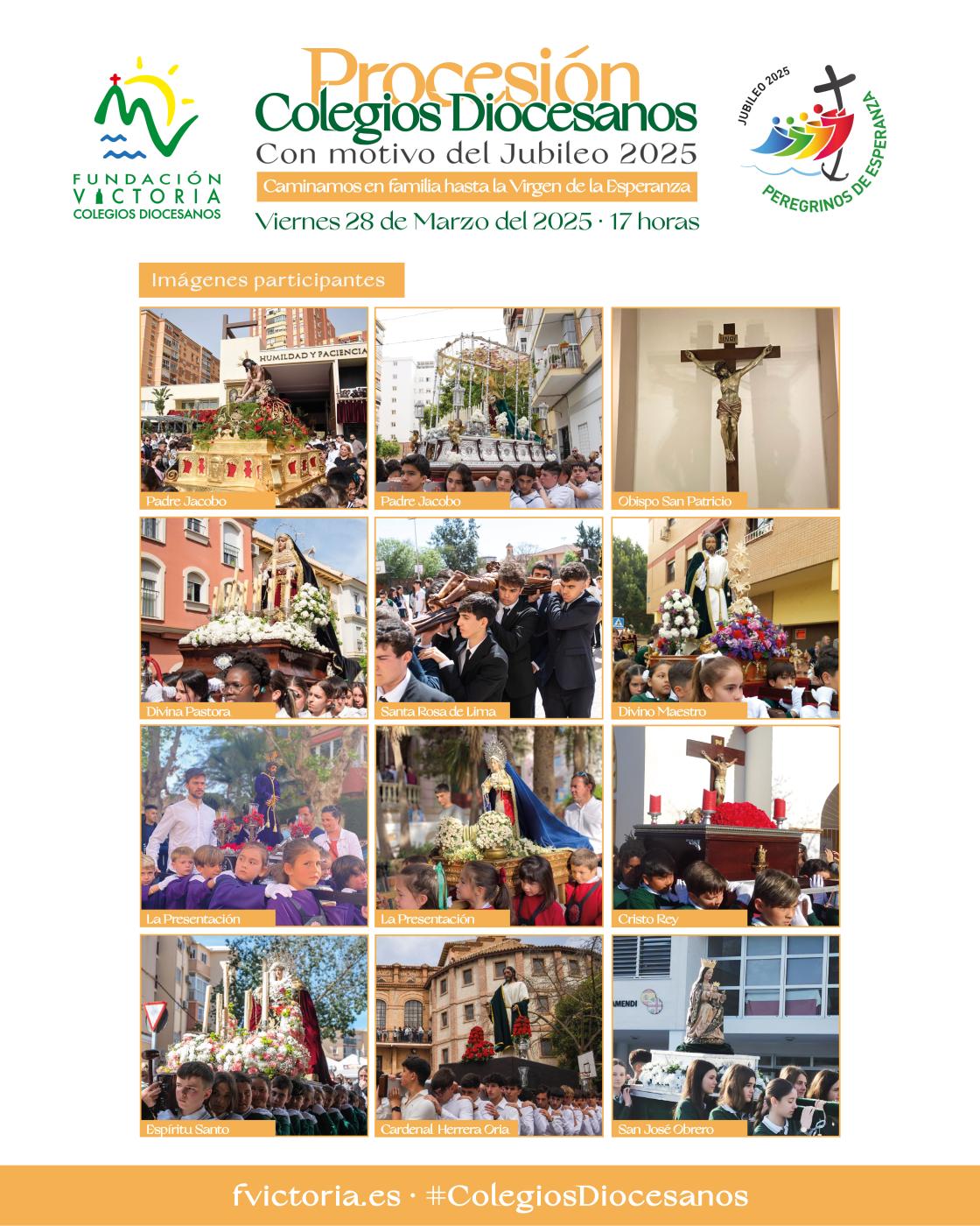 Im&aacute;genes que participar&aacute;n en la gran procesi&oacute;n escolar de Fundaci&oacute;n Victoria