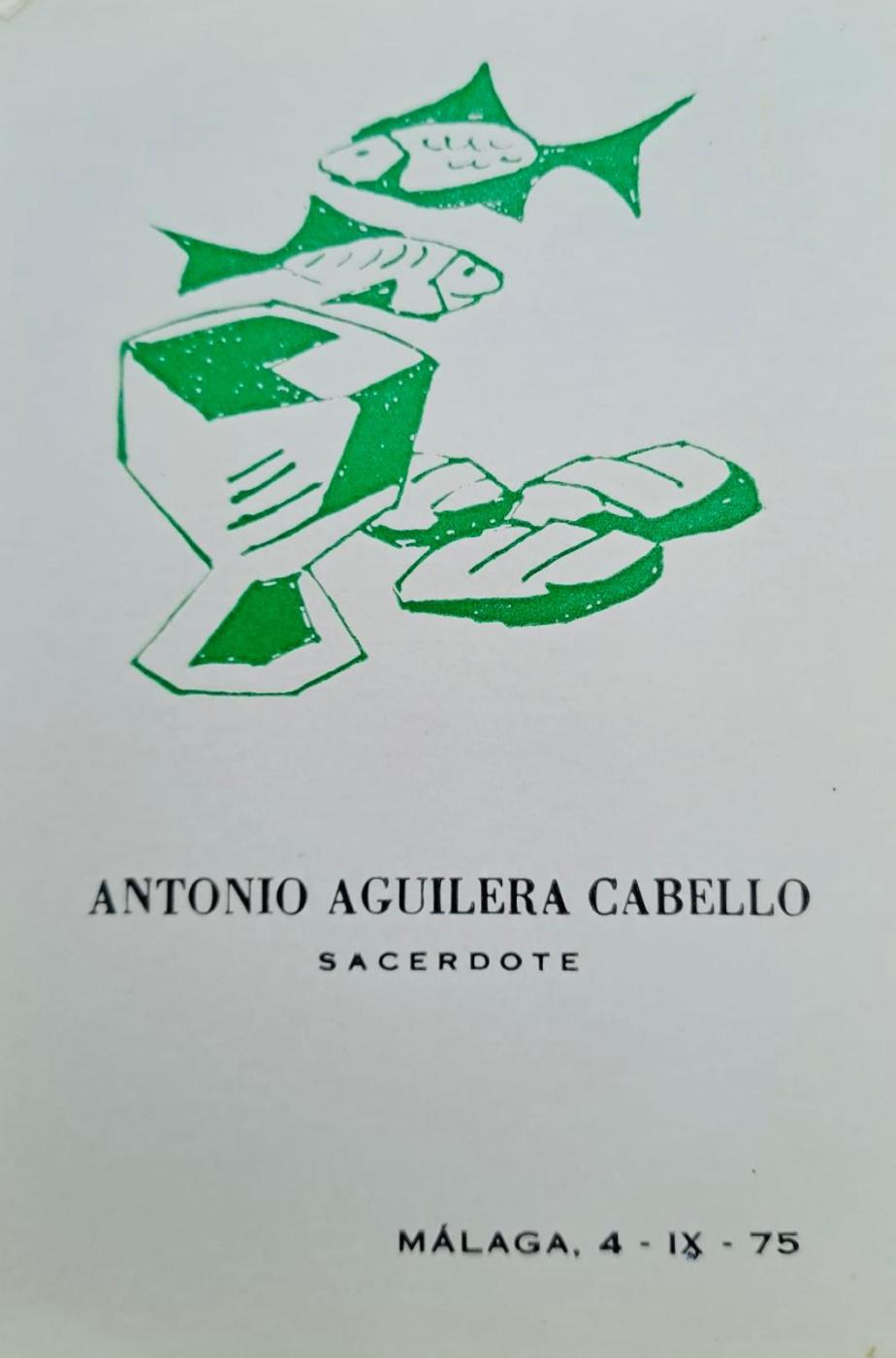Recordatorio de la ordenaci&oacute;n de Antonio Aguilera