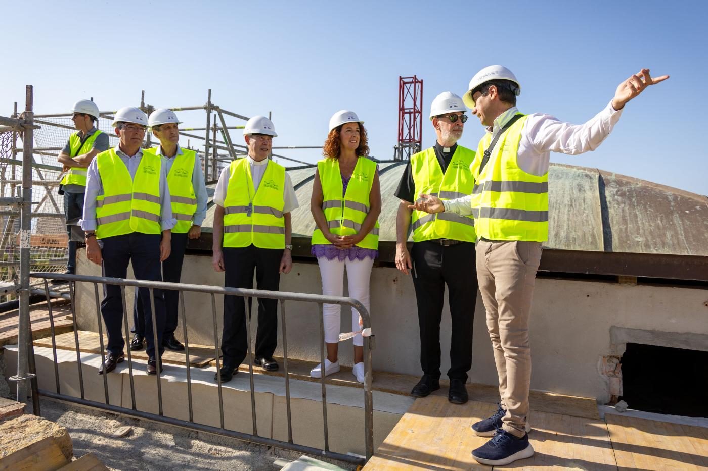 Visita a las obras de las cubiertas de la Catedral de la Diputación Provincial y Fundación Unicaja